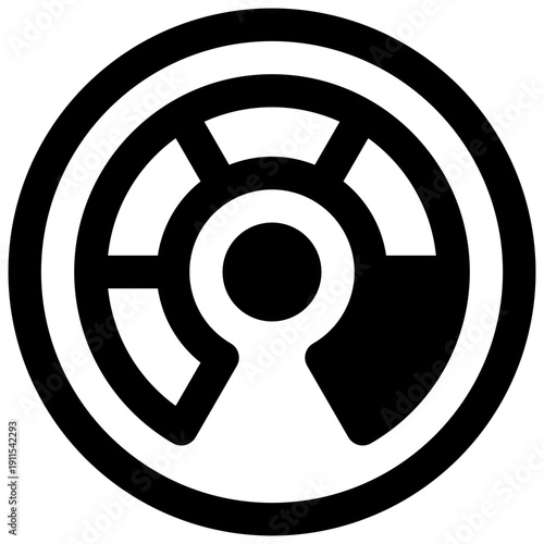 Performance. Outlined stroke vector icon with black-filled details.