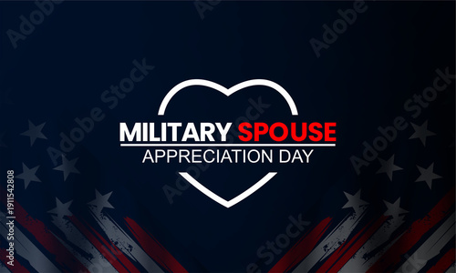 Fotografie Military Spouse Day Greeting Card with American Flag Design