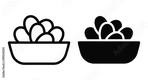 Hand drawn cloud growth in black and white ceramic pots minimalist vector illustration