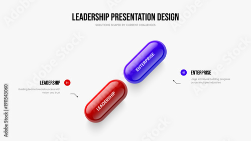 Professional Plan Slide Layout Vector Illustration. Consulting Development Two Step Diagram Slideshow Design. Investor Portfolio 2 Element Infographic Frame Template.