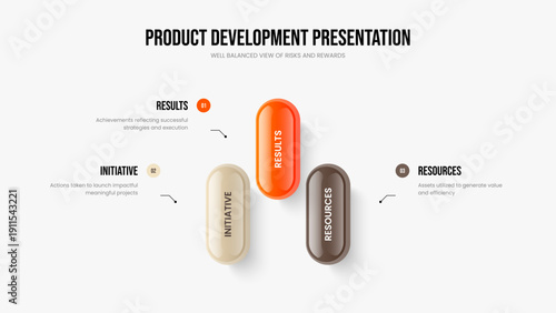Advertising Performance 3 Element Diagram Frame Layout. Market Planning Presentation Design Vector Illustration. Project Review Three Option Infographic Slideshow Template.