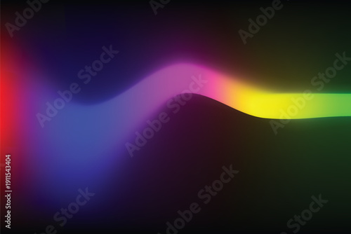 Colorful aurora waves on black background