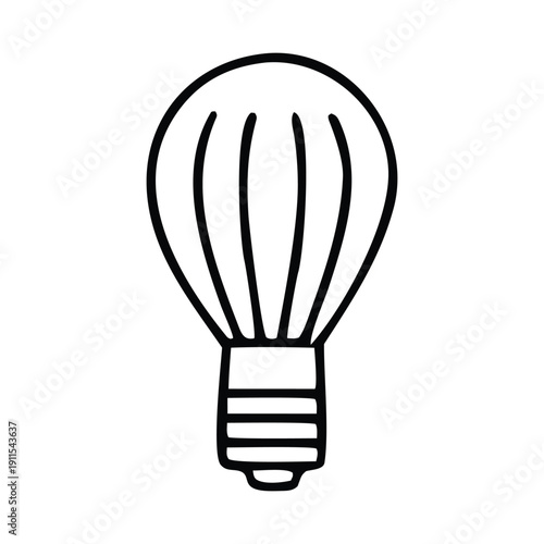 Illustration of a whisk in a doodle line art style, a kitchen utensil for baking and cooking