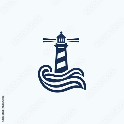 Lighthouse Sea Storm Logo