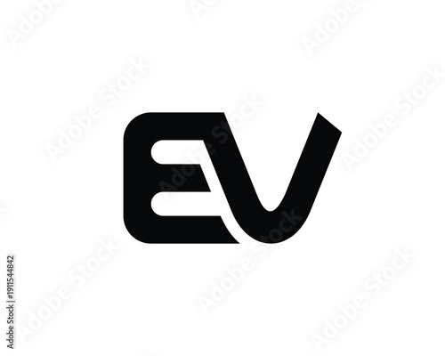 EV Logo Design. EV