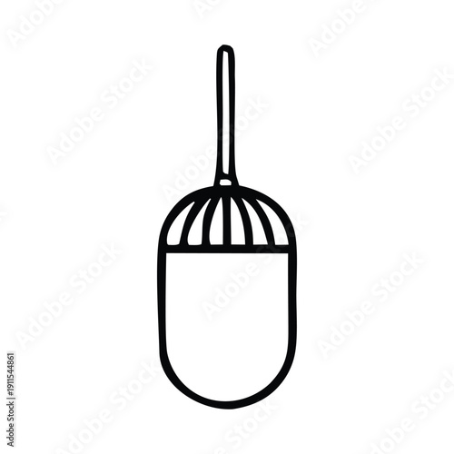 Minimalist line art vector illustration of a household duster icon, perfect for representing cleaning tasks, home maintenance, and domestic chores in digital design