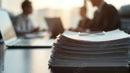 HR manager meticulously reviewing complaint files