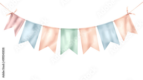 Pastel colored garland creating celebration banner decoration