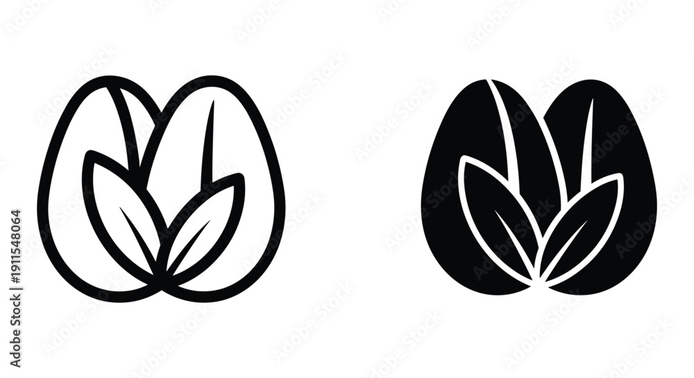 Fototapeta premium Simple Black and White Lotus Flower Logo Design Elements on White Background
