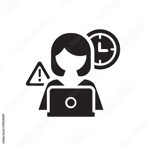 Deadline Icon Flat Vector. Clean and minimal graphic design.