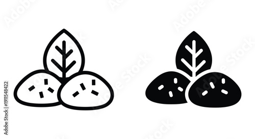 Three avocado halves with seeds minimalist flat design vector illustration isolated on white background