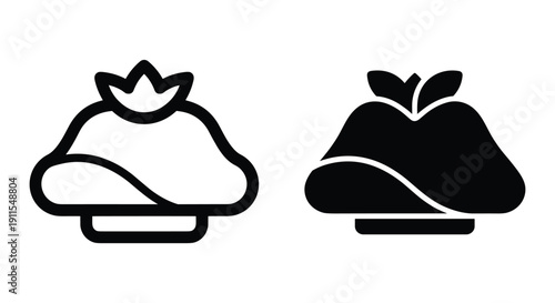 Hand drawn cartoon king and queen crowns set isolated on white background vector illustration