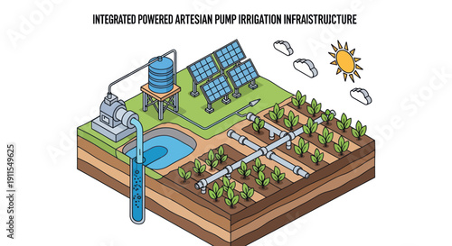 Irrigation System with Solar Powered Pump.