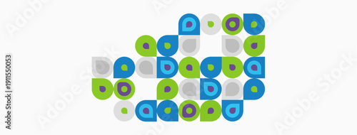 Colorful circles form abstract pattern. Shapes vary in hue, size, creating playful visual texture. Minimalist design, simple composition.