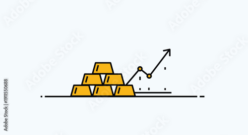 Gold Invest Flat Illustration Vector 