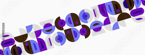 Abstract geometric shapes, purple tones, overlapping patterns. Minimalist design, modern aesthetic, simple composition.