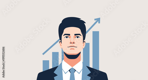 Bussinesman Minimalist Flat Illustration