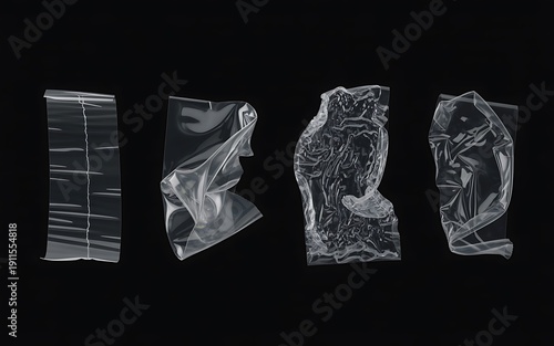 Crumpled  Plastic Wrap and Duct Tape Pieces Texture Overlay for Poster Design and Mockup