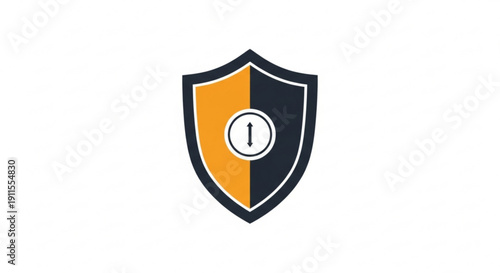Shield icon with orange and black halves and white number 1 symbolizing protection and ranking