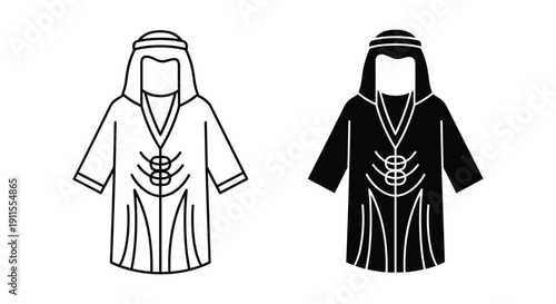 Muslim woman in hijab and niqab traditional Islamic modest clothing vector illustration isolated on white background
