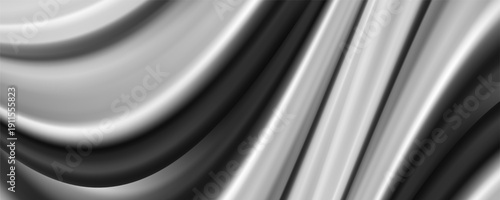 Metallic abstract wavy liquid background. 3d render illustration