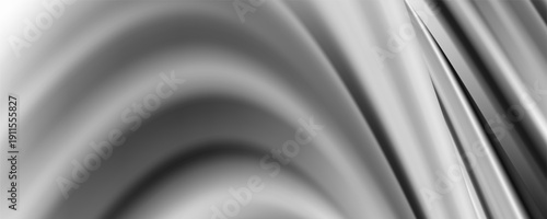 Metallic abstract wavy liquid background. 3d render illustration