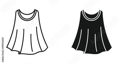 Black and white sleeveless top design vector illustration fashion apparel clothing template isolated