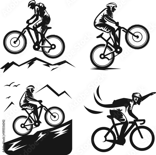 silhouette of a cyclist