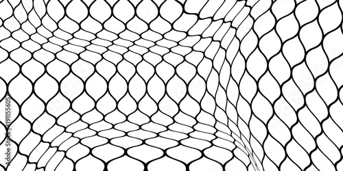 Curved net pattern. Seamless design for sportswear or equipment like soccer goals, volleyball nets, basketball hoops, hockey nets, and athletic gear