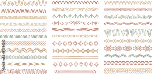 A diverse collection of decorative patterns and designs in various shapes and colors displayed on a clean background