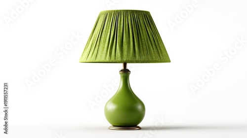 green lamp on a table