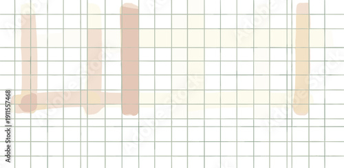 A grid pattern with abstract orange brush strokes, viewed from directly above, showcasing a creative illustration