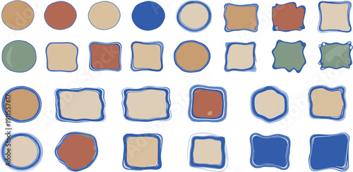 Organic hand-drawn line patterns in earthy tones, featuring wavy, dotted, and straight styles, perfect for borders, accents, and graphic design projects