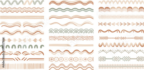 Collection of assorted decorative elements and patterns displayed in a grid layout, showcasing various designs and shapes