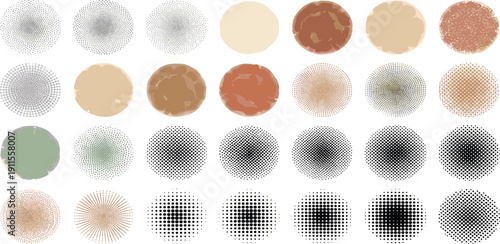 Collection of diverse circles with varying colors and textures displayed together