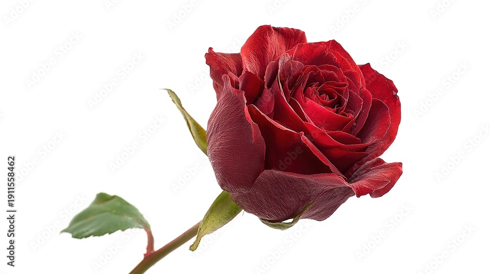 Naklejka premium red rose isolated on white background