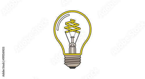 Simple illustration of a light bulb with a glowing filament.