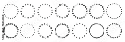 Collection of elegant star circle frames in various densities