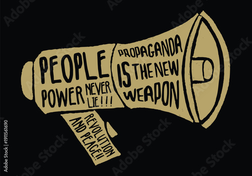 Bold propaganda illustration with strong message, political concept