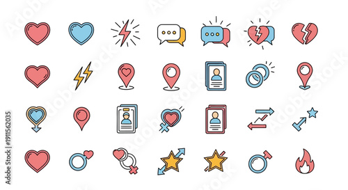 Collection of colorful social media icons.
