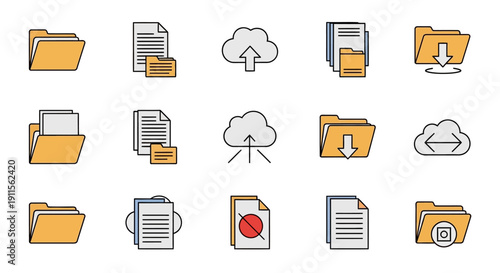 Collection of file and document icons.