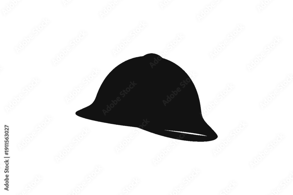 Fototapeta premium Protective Helmet Silhouette: A simple, yet impactful, representation of a safety helmet, a symbol of protection and work. 