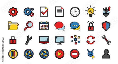 Collection of various business icons.