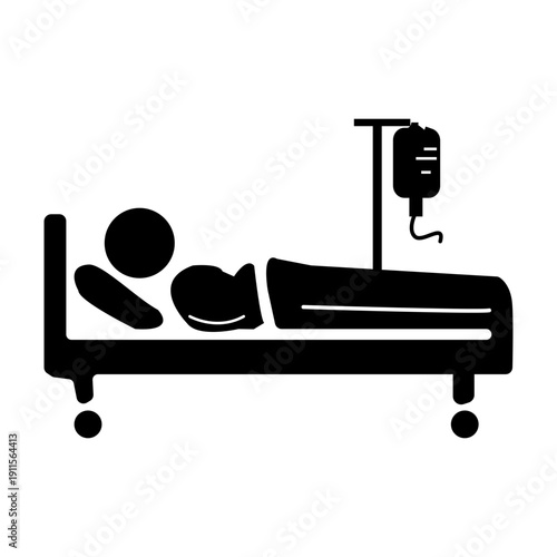 inpatients silhouette icon design