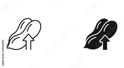 Hand drawn upward growth arrow icon vector illustration isolated on white background for business success and progress concept