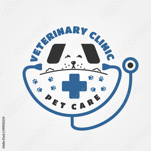 Veterinary Clinic, Pet Care Logo. Vector illustration