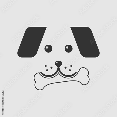 Cute Dog Face Icon. Vector illustration