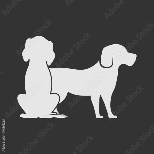 Dogs Silhouette Icon Design. Vector illustration