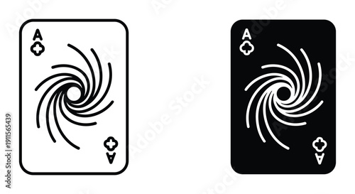 Dual Ace of Diamonds Playing Cards in Black and White Design