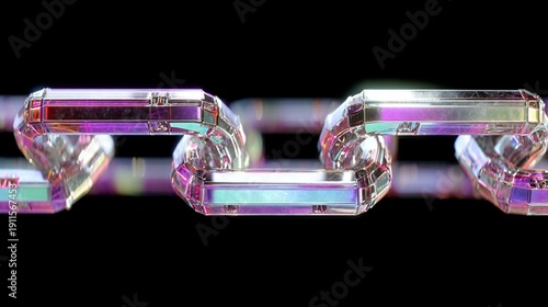 Close-up of a sparkling, geometric chain against a dark background, suggesting interconnectedness